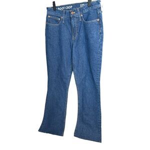 J.Crew Womens Denim Demi Boot Crop Jeans Size 27T Cotton & Lycra Blue